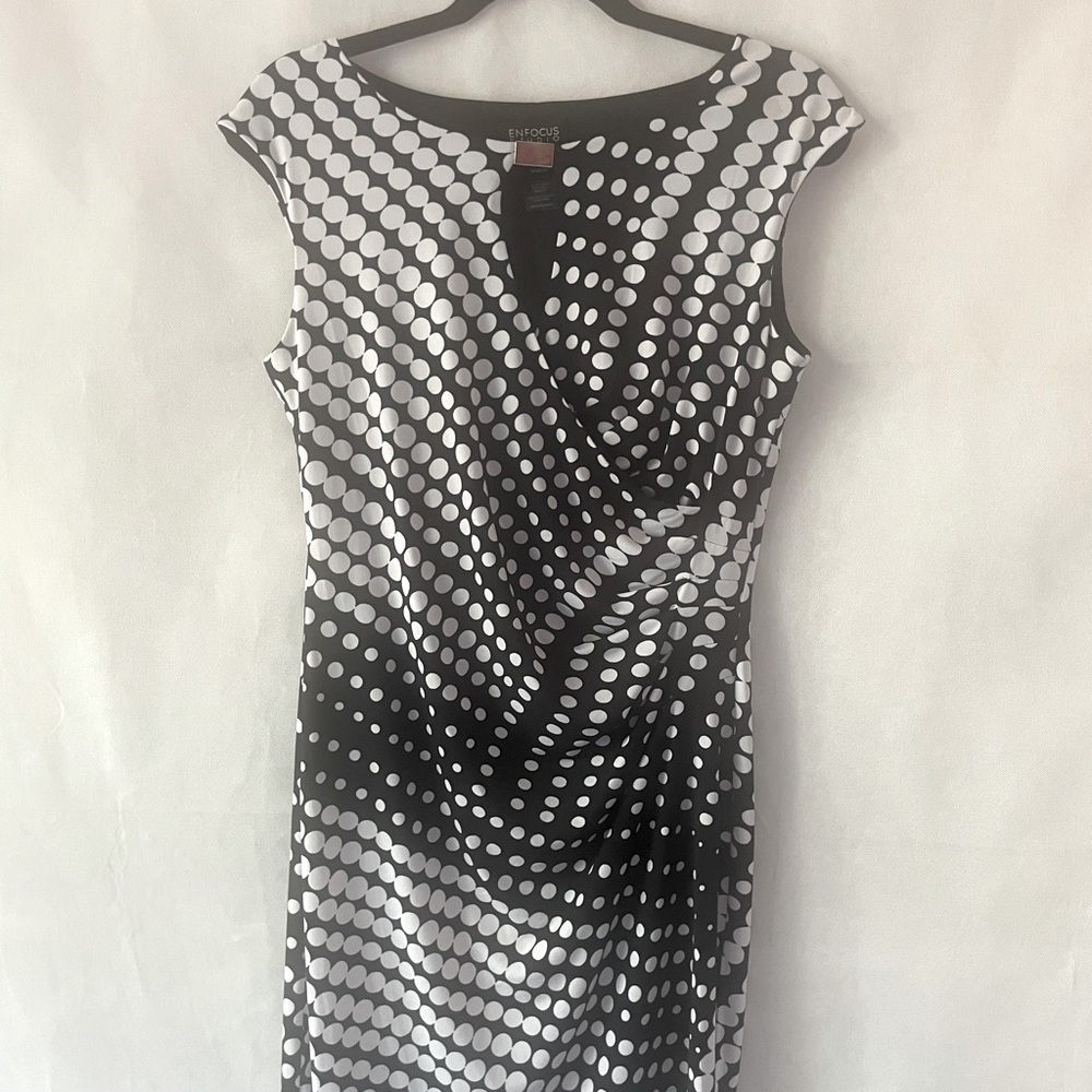 Polka dot black and white dress size 10
